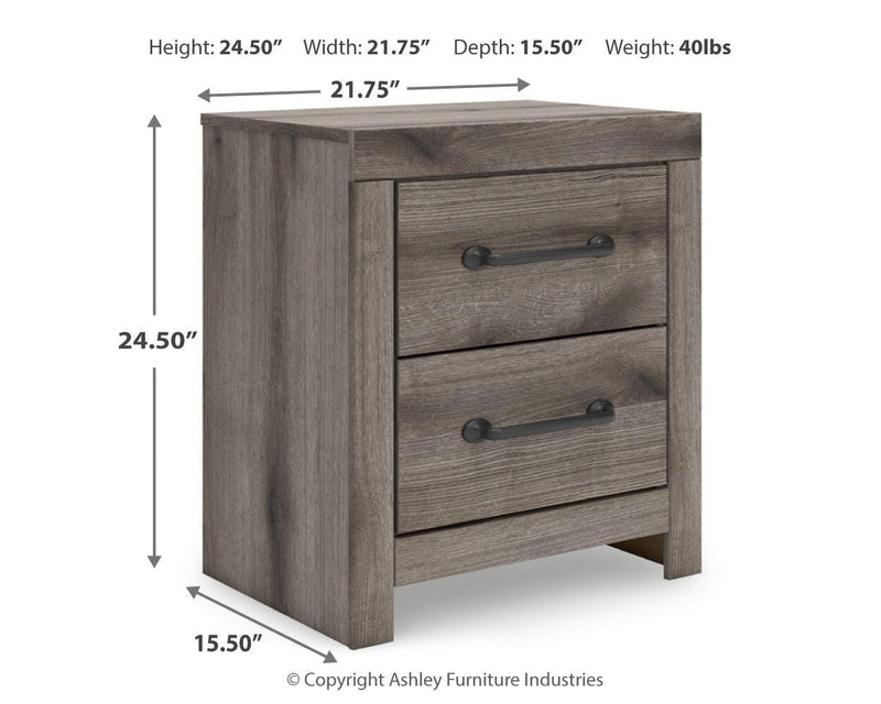 Graystorm Full Panel Bed, Dresser, Mirror and 2 Nightstands in Brown Gray - PKG021341