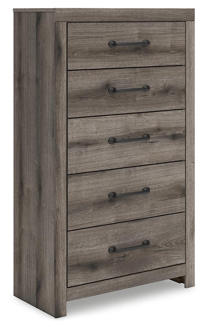 Graystorm Full Panel Bed, Dresser, Mirror and Chest in Brown Gray - PKG021344