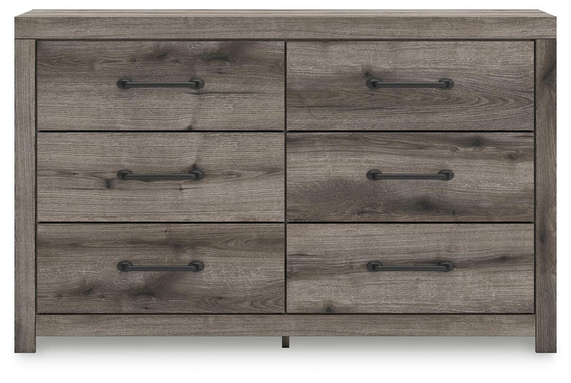 Graystorm Full Panel Bed with Storage and Dresser in Brown Gray - PKG021393