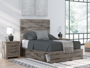 Graystorm Full Panel Bed with Storage and Dresser in Brown Gray - PKG021393
