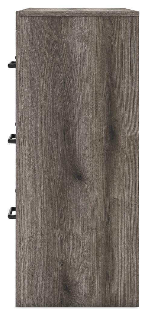 Graystorm Full Panel Bed with Storage and Dresser in Brown Gray - PKG021393