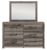 Graystorm Full Panel Bed with Storage, Dresser and Mirror in Brown Gray - PKG021387