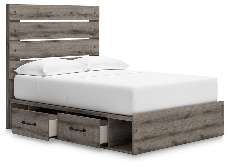 Graystorm Full Panel Storage Bed and Dresser in Brown Gray - PKG021377