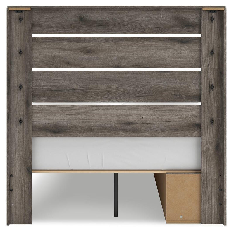 Graystorm Full Panel Storage Bed and Dresser in Brown Gray - PKG021377