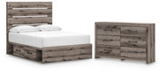 Graystorm Full Panel Storage Bed and Dresser in Brown Gray - PKG021377