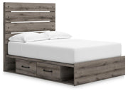 Graystorm Full Panel Storage Bed, Dresser and Mirror in Brown Gray - PKG021371