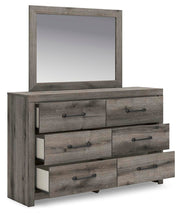 Graystorm Full Panel Storage Bed, Dresser and Mirror in Brown Gray - PKG021371