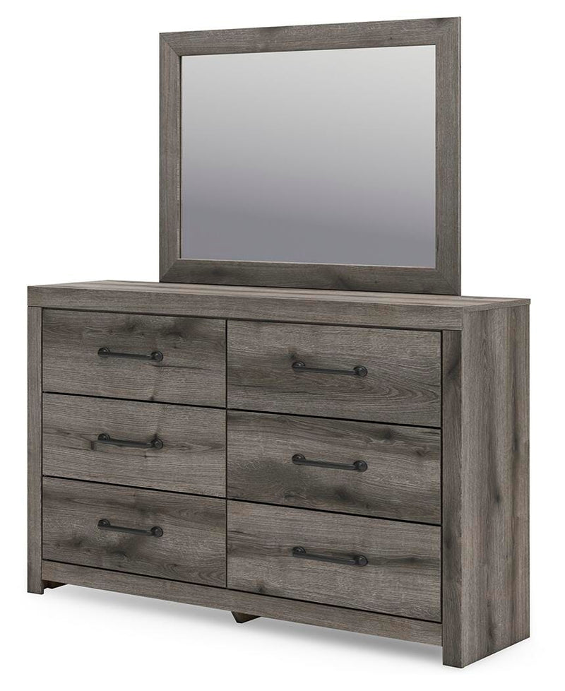 Graystorm Full Panel Storage Bed, Dresser and Mirror in Brown Gray - PKG021371