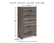 Graystorm Full Panel Storage Bed, Dresser, Mirror and Chest in Brown Gray - PKG021375