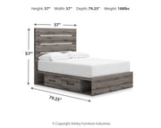 Graystorm Full Panel Storage Bed, Dresser, Mirror, Chest and Nightstand in Brown Gray - PKG021376