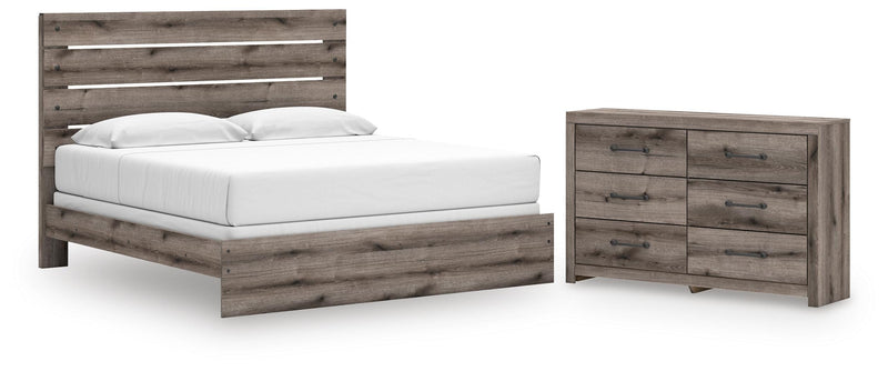 Graystorm King Panel Bed and Dresser in Brown Gray - PKG021361