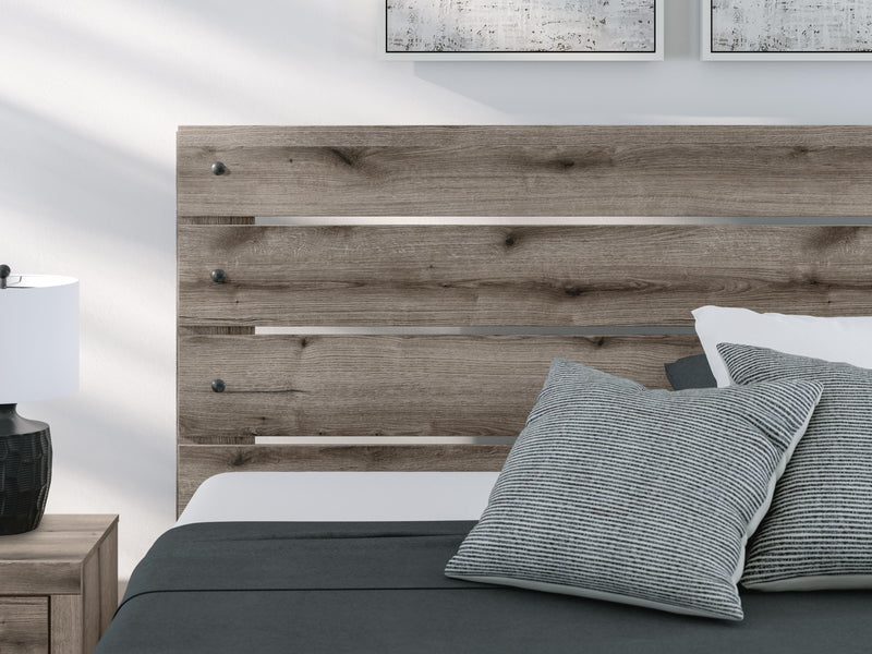 Graystorm King Panel Bed, Dresser and Mirror in Brown Gray - PKG021355