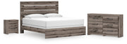 Graystorm King Panel Bed, Dresser and Nightstand in Brown Gray - PKG021362