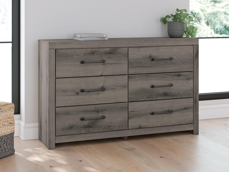 Graystorm Queen Panel Bed and Dresser in Brown Gray - PKG021353