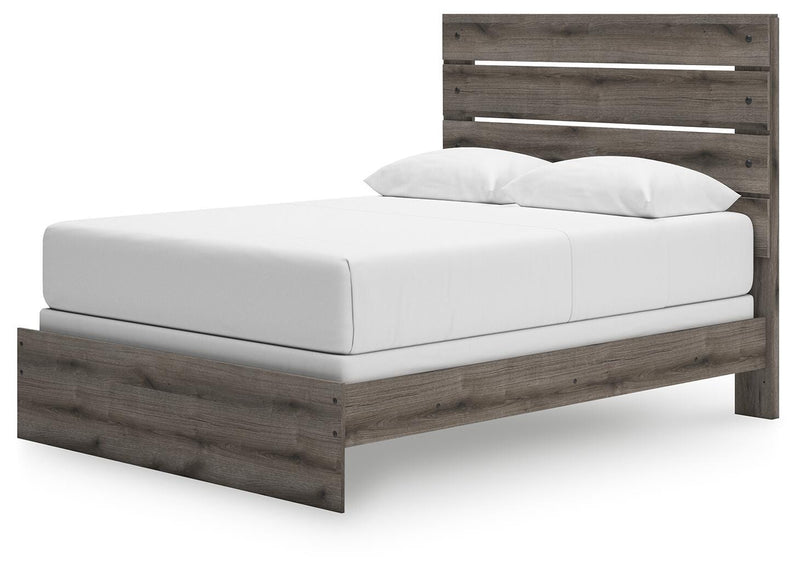 Graystorm Queen Panel Bed, Dresser and Nightstand in Brown Gray - PKG021354
