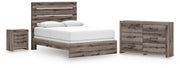 Graystorm Queen Panel Bed, Dresser and Nightstand in Brown Gray - PKG021354