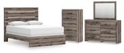 Graystorm Queen Panel Bed, Dresser, Mirror and Chest in Brown Gray - PKG021351