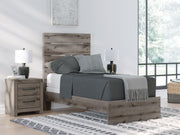 Graystorm Twin Panel Bed, Dresser and Mirror in Brown Gray - PKG021332