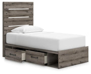 Graystorm Twin Panel Storage Bed and Dresser in Brown Gray - PKG021369