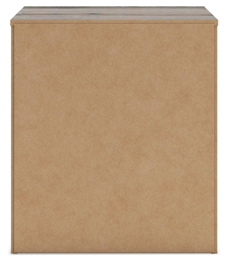 Graystorm Twin Panel Storage Bed, Dresser, Mirror and 2 Nightstands in Brown Gray - PKG021364