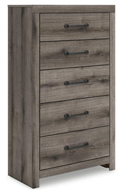 Graystorm Twin Panel Storage Bed, Dresser, Mirror and Chest in Brown Gray - PKG021367
