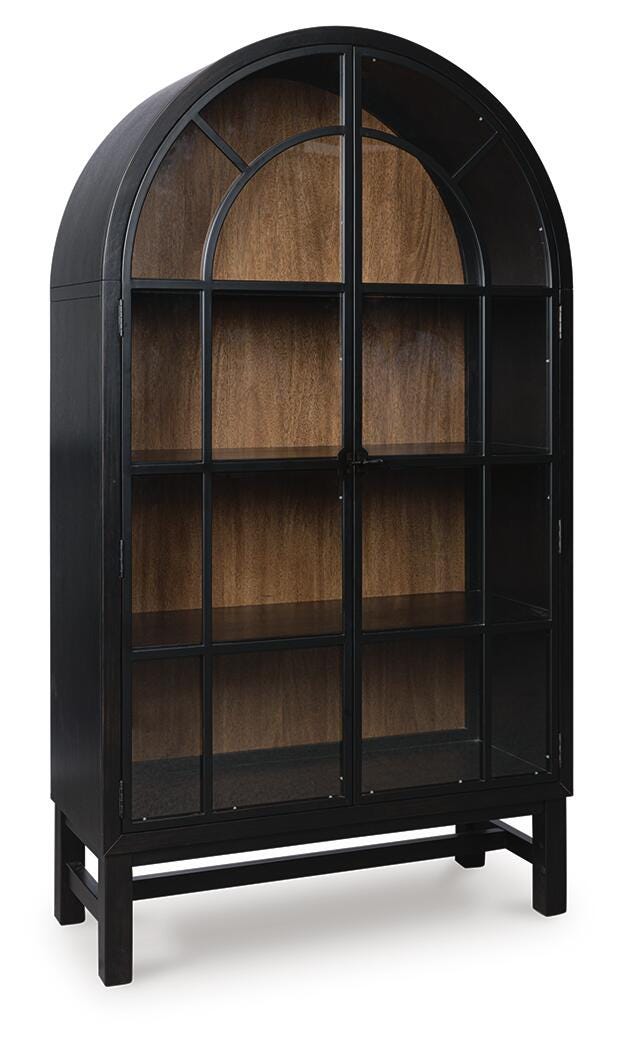 Greddinton Black/Brown Display Cabinet - PCD824-376
