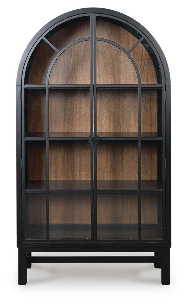Greddinton Black/Brown Display Cabinet - PCD824-376