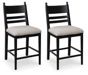 Greddinton Black Counter Height Barstool, Set of 2 - PCD824-724