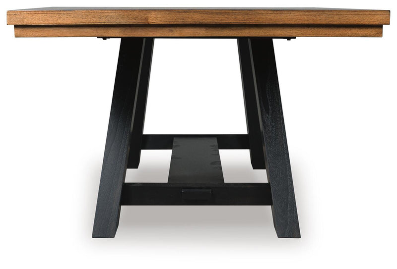 Greddinton Brown/Black Dining Extension Table - PCD824D11