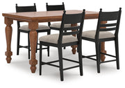 Greddinton Counter Height Dining Table and 4 Barstools in Brown - PKG024623