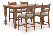 Greddinton Counter Height Dining Table and 4 Barstools in Brown - PKG024628