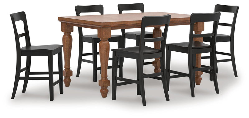 Greddinton Counter Height Dining Table and 6 Barstools - PCD824D12