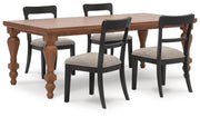 Greddinton Dining Table and 4 Chairs in Brown - PKG024631
