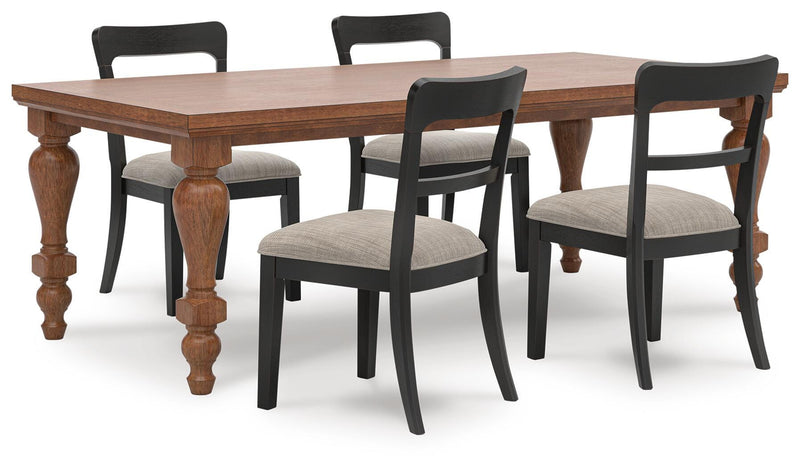 Greddinton Dining Table and 4 Chairs in Brown - PKG024631