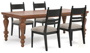 Greddinton Dining Table and 4 Chairs in Brown - PKG024640