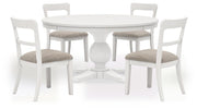 Greddinton Dining Table and 4 Chairs in White - PKG024651