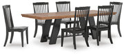 Greddinton Dining Table and 6 Chairs in Brown/Black - PKG024658