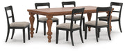 Greddinton Dining Table and 6 Chairs in Brown - PKG024632