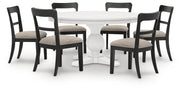 Greddinton Dining Table and 6 Chairs in White - PKG024649