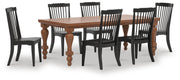 Greddinton Dining Table and 6 Chairs - PCD824D23