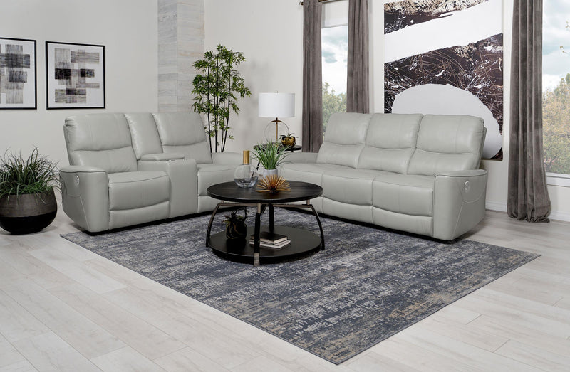 Greenfield 2-piece Power Reclining Sofa Set Dove Grey - 610261P-S2