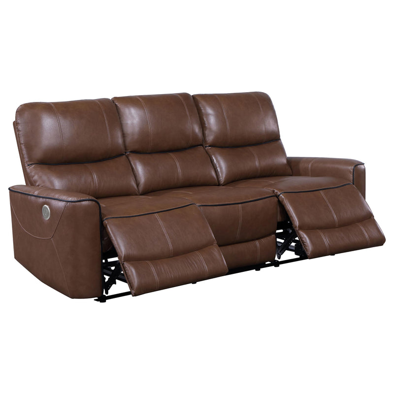 Greenfield 2-piece Power Reclining Sofa Set Saddle Brown - 610264P-S2