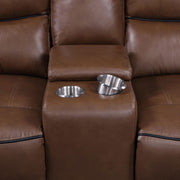 Greenfield 3-piece Power Reclining Sofa Set Saddle Brown - 610264P-S3