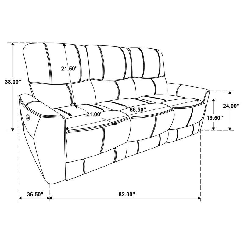 Greenfield 3-piece Power Reclining Sofa Set Saddle Brown - 610264P-S3