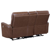 Greenfield 3-piece Power Reclining Sofa Set Saddle Brown - 610264P-S3