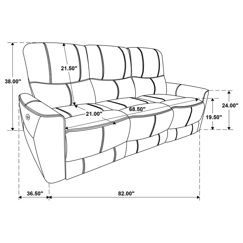 Greenfield Upholstered Power Reclining Sofa Dove Grey - 610261P