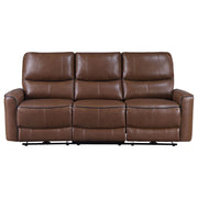 Greenfield Upholstered Power Reclining Sofa Saddle Brown - 610264P