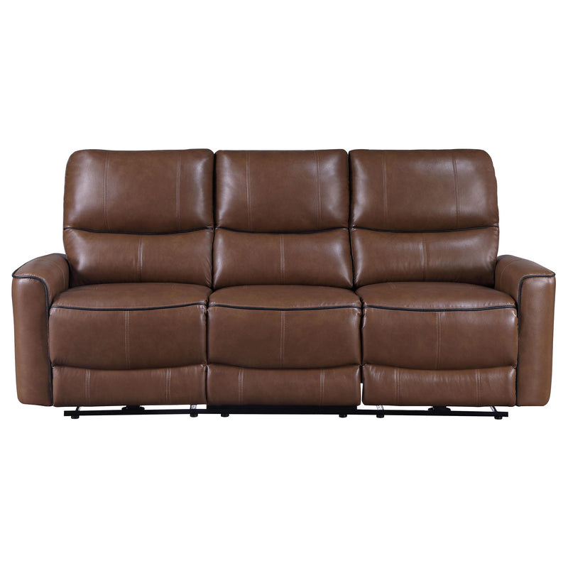 Greenfield Upholstered Power Reclining Sofa Saddle Brown - 610264P