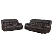Greer 2-piece Upholstered Reclining Sofa Set Brown - 651354-S2