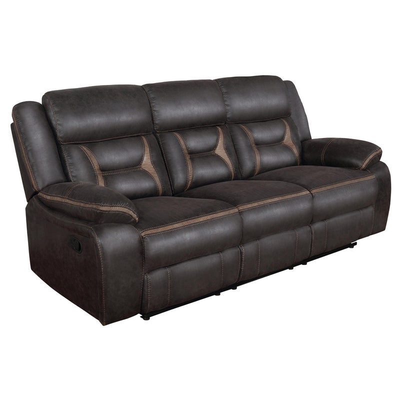 Greer 2-piece Upholstered Reclining Sofa Set Brown - 651354-S2